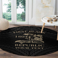 Personalized Haiti First Black Republic Round Carpet Negre Marron With Map And Flag LT9 - Polynesian Pride