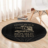 Personalized Haiti First Black Republic Round Carpet Negre Marron With Map And Flag LT9 - Polynesian Pride