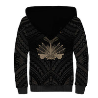 Personalized Haiti First Black Republic Sherpa Hoodie Negre Marron With Map And Flag LT9 - Polynesian Pride