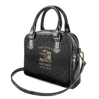 Personalized Haiti First Black Republic Shoulder Handbag Negre Marron With Map And Flag LT9 - Polynesian Pride