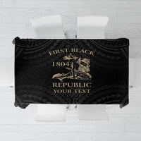 Personalized Haiti First Black Republic Tablecloth Negre Marron With Map And Flag