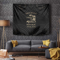 Personalized Haiti First Black Republic Tapestry Negre Marron With Map And Flag LT9 Black - Polynesian Pride