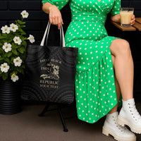 Personalized Haiti First Black Republic Tote Bag Negre Marron With Map And Flag - Polynesian Pride