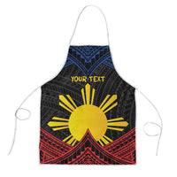 Personalized Philippines Apron Polynesian Tribal Tattoo with Filipino Flag Motif LT9 Black - Polynesian Pride