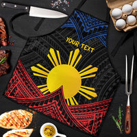 Personalized Philippines Apron Polynesian Tribal Tattoo with Filipino Flag Motif LT9 Black - Polynesian Pride