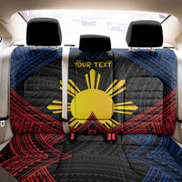 Personalized Philippines Back Car Seat Cover Polynesian Tribal Tattoo with Filipino Flag Motif