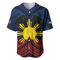 Personalized Philippines Baseball Jersey Polynesian Tribal Tattoo with Filipino Flag Motif