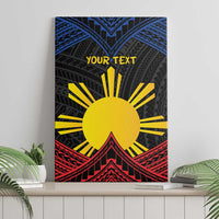 Personalized Philippines Canvas Wall Art Polynesian Tribal Tattoo with Filipino Flag Motif