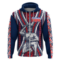 Aotearoa Fathers Day Gift For Dad Hoodie Aroha Ahau Ki A Koe Papa Maori Style Pattern LT9 Zip Hoodie Red - Polynesian Pride