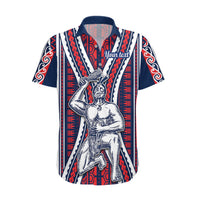 Personalised Aotearoa Father's Day Gift For Dad Hawaiian Shirt Aroha Ahau Ki A Koe Papa - Maori Style Pattern LT9 Red - Polynesian Pride