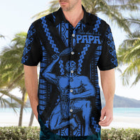 Aotearoa Father's Day Gift For Dad Hawaiian Shirt Aroha Ahau Ki A Koe Papa - Blue Maori Style Pattern LT9 - Polynesian Pride