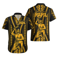 Aotearoa Father's Day Gift For Dad Hawaiian Shirt Aroha Ahau Ki A Koe Papa - Gold Maori Style Pattern LT9 - Polynesian Pride