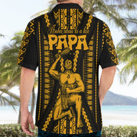 Aotearoa Father's Day Gift For Dad Hawaiian Shirt Aroha Ahau Ki A Koe Papa - Gold Maori Style Pattern LT9 - Polynesian Pride