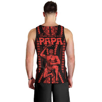 Maori Fathers Day New Zealand Men Tank Top Aroha Ahau Ki A Koe Papa - Red LT9 - Polynesian Pride
