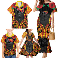 Personalised Papua New Guinea Remembrance Day Family Matching Mermaid Dress and Hawaiian Shirt
