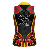 Personalised Papua New Guinea Remembrance Day Women Sleeveless Polo Shirt LT9 - Polynesian Pride