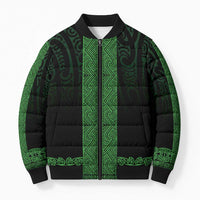 New Zealand Maori Kowhaiwhai Bomber Puffer Jacket Kakariki Maui and Mangopare - Polynesian Pride
