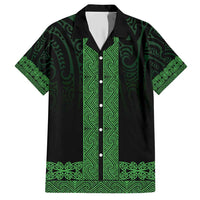 New Zealand Maori Kowhaiwhai Family Matching Short Sleeve Bodycon Dress and Hawaiian Shirt Kakariki Maui and Mangopare