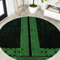 New Zealand Maori Kowhaiwhai Round Carpet Kakariki Maui and Mangopare