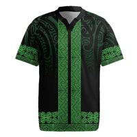 New Zealand Maori Kowhaiwhai Rugby Jersey Kakariki Maui and Mangopare