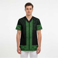 New Zealand Maori Kowhaiwhai Scrub Top Kakariki Maui and Mangopare - Polynesian Pride
