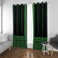 New Zealand Maori Kowhaiwhai Window Curtain Kakariki Maui and Mangopare