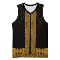 New Zealand Maori Kowhaiwhai Basketball Jersey Karaka Maui and Mangopare - Polynesian Pride