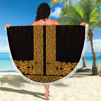 New Zealand Maori Kowhaiwhai Beach Blanket Karaka Maui and Mangopare