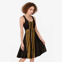 New Zealand Maori Kowhaiwhai Midi Dress Karaka Maui and Mangopare - Polynesian Pride