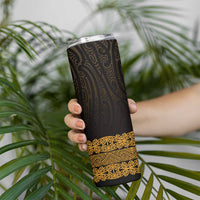 New Zealand Maori Kowhaiwhai Skinny Tumbler Karaka Maui and Mangopare