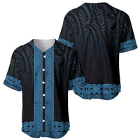New Zealand Maori Kowhaiwhai Baseball Jersey Kikorangi Maui and Mangopare