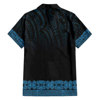 New Zealand Maori Kowhaiwhai Family Matching Short Sleeve Bodycon Dress and Hawaiian Shirt Kikorangi Maui and Mangopare