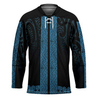 New Zealand Maori Kowhaiwhai Hockey Jersey Kikorangi Maui and Mangopare - Polynesian Pride