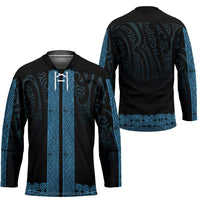 New Zealand Maori Kowhaiwhai Hockey Jersey Kikorangi Maui and Mangopare - Polynesian Pride