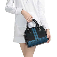 New Zealand Maori Kowhaiwhai Shoulder Handbag Kikorangi Maui and Mangopare