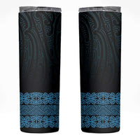 New Zealand Maori Kowhaiwhai Skinny Tumbler Kikorangi Maui and Mangopare