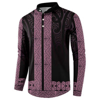 New Zealand Maori Kowhaiwhai Button Sweatshirt Mawhero Maui and Mangopare