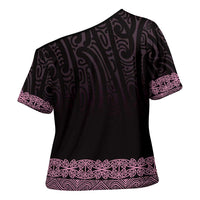 New Zealand Maori Kowhaiwhai Cross Shoulder Shirt Mawhero Maui and Mangopare - Polynesian Pride