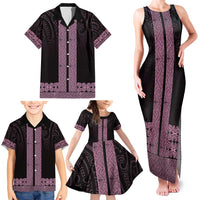 New Zealand Maori Kowhaiwhai Family Matching Tank Maxi Dress and Hawaiian Shirt Mawhero Maui and Mangopare