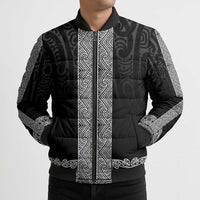 New Zealand Maori Kowhaiwhai Bomber Puffer Jacket Pango Maui and Mangopare - Polynesian Pride