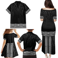 New Zealand Maori Kowhaiwhai Family Matching Puletasi and Hawaiian Shirt Pango Maui and Mangopare