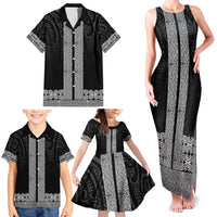 New Zealand Maori Kowhaiwhai Family Matching Tank Maxi Dress and Hawaiian Shirt Pango Maui and Mangopare
