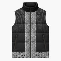 New Zealand Maori Kowhaiwhai Sleeveless Puffer Jacket Pango Maui and Mangopare - Polynesian Pride