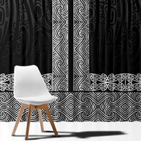 New Zealand Maori Kowhaiwhai Window Curtain Pango Maui and Mangopare