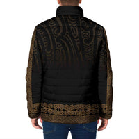 New Zealand Maori Kowhaiwhai Padded Jacket Parauri Maui and Mangopare - Polynesian Pride