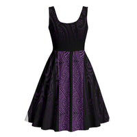 New Zealand Maori Kowhaiwhai Midi Dress Waiporoporo Maui and Mangopare - Polynesian Pride