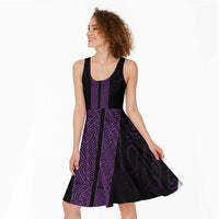 New Zealand Maori Kowhaiwhai Midi Dress Waiporoporo Maui and Mangopare - Polynesian Pride