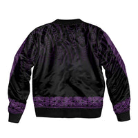 New Zealand Maori Kowhaiwhai Sleeve Zip Bomber Jacket Waiporoporo Maui and Mangopare