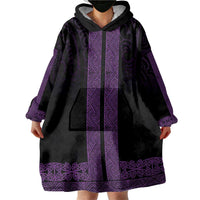 New Zealand Maori Kowhaiwhai Wearable Blanket Hoodie Waiporoporo Maui and Mangopare