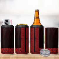 New Zealand Maori Kowhaiwhai 4 in 1 Can Cooler Tumbler Whero Maui and Mangopare